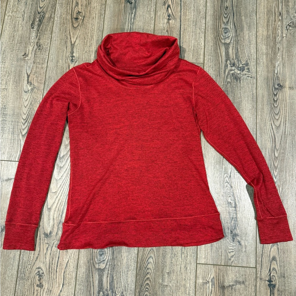 KÜHL Women’s Cowl Neck Pullover Top Size large Cardinal Red Heather